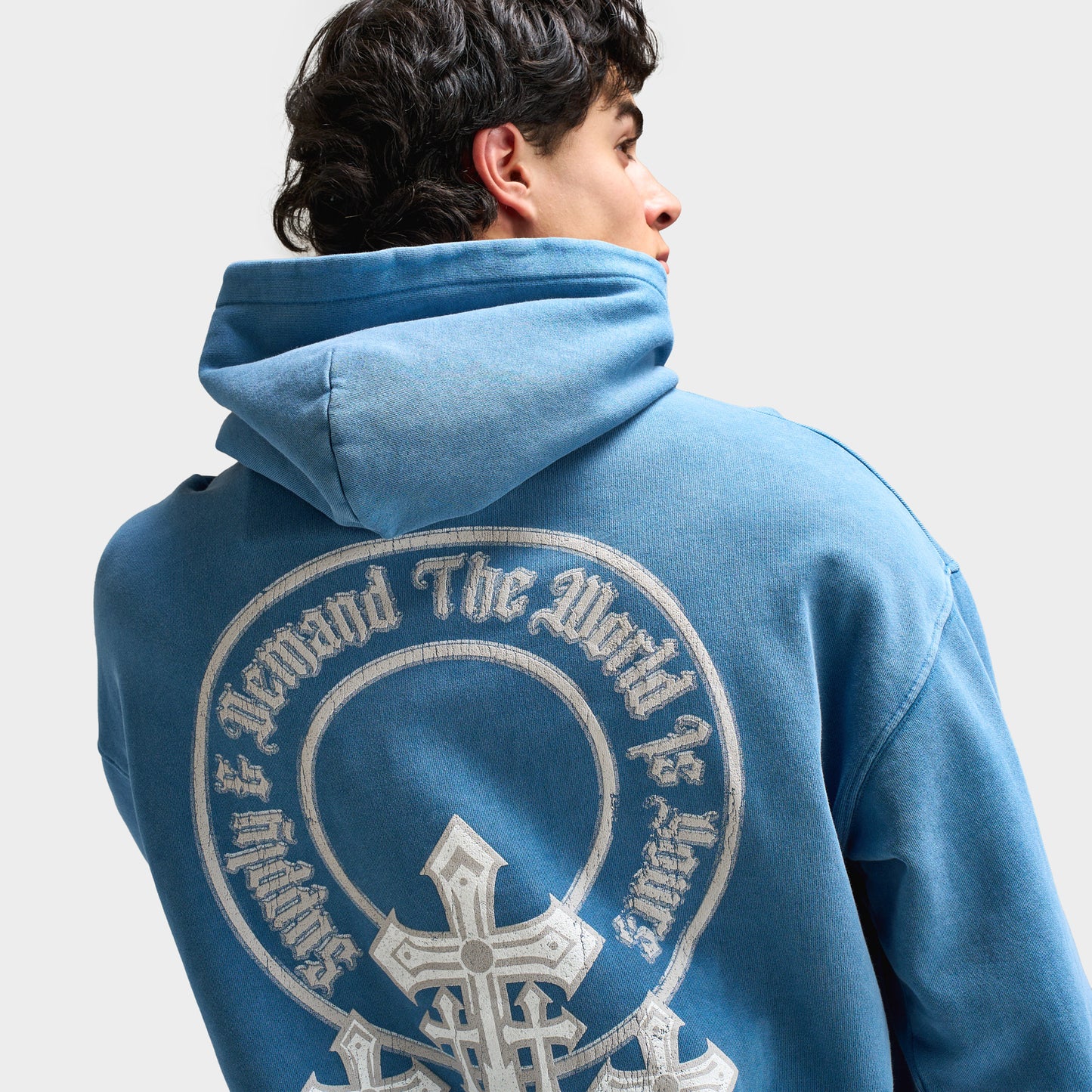 Supply & Demand Crosses Hoodie / Copen Blue