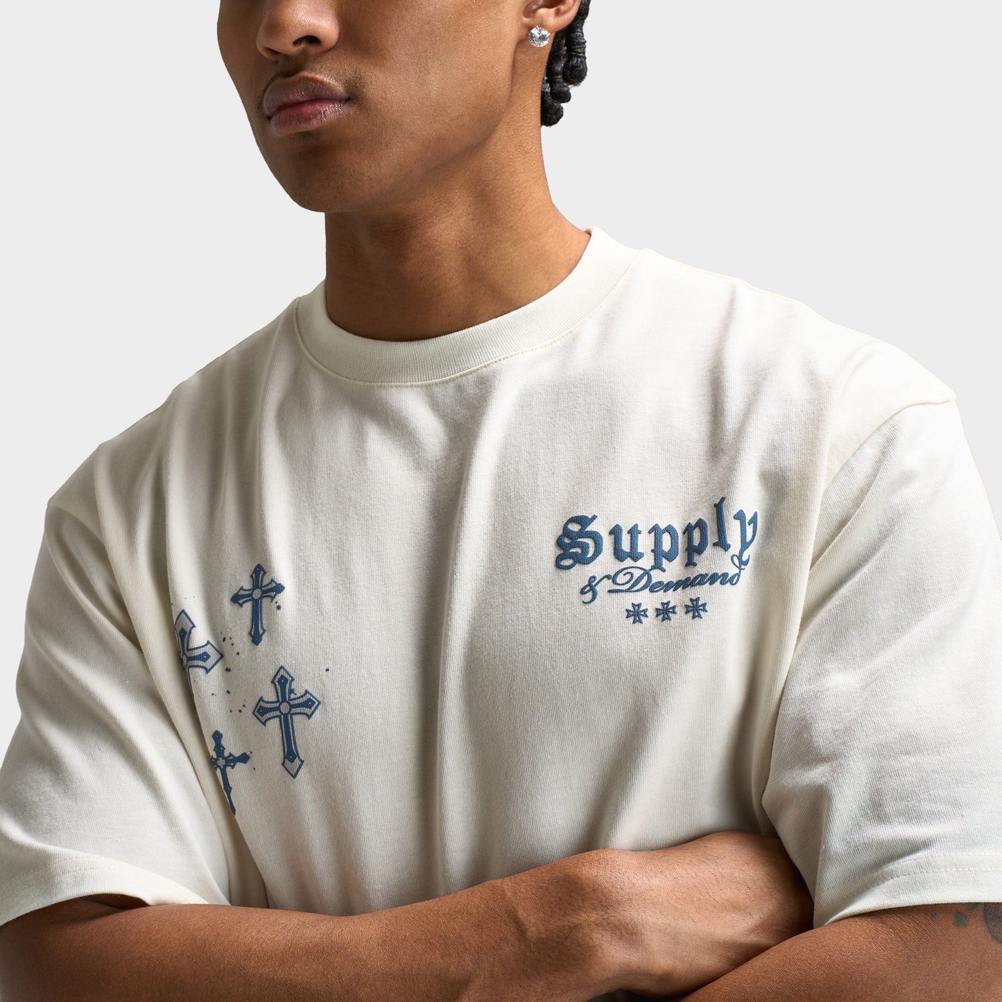 Supply & Demand Crosses T-shirt graphique / Gris vaporeux