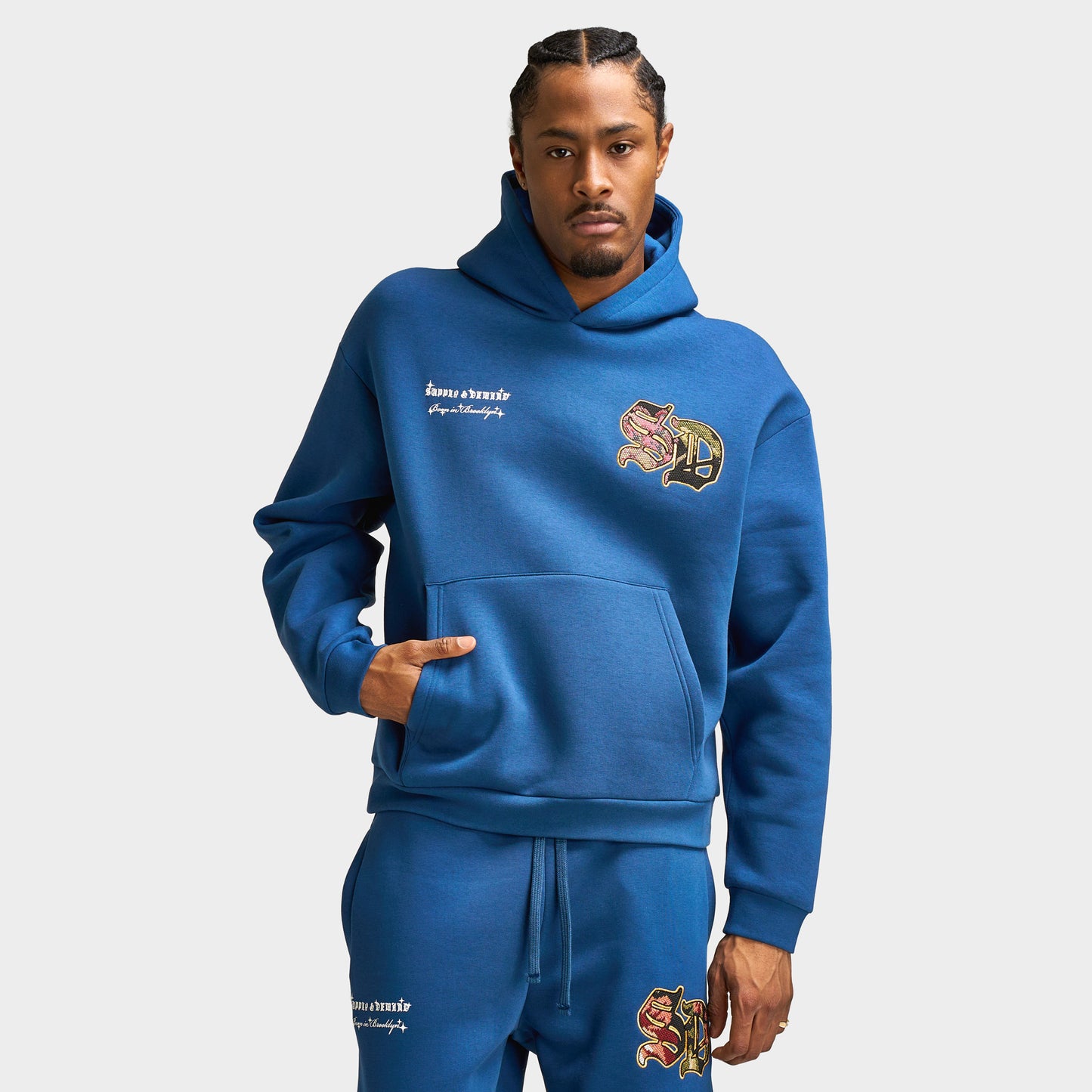 Supply & Demand Floral Hoodie / Dark Denim