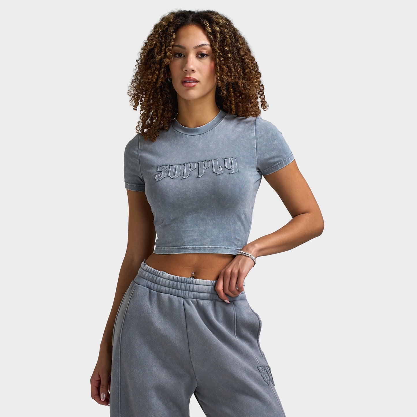 Supply & Demand Women's Raw Slim Tee / Grey Shingles