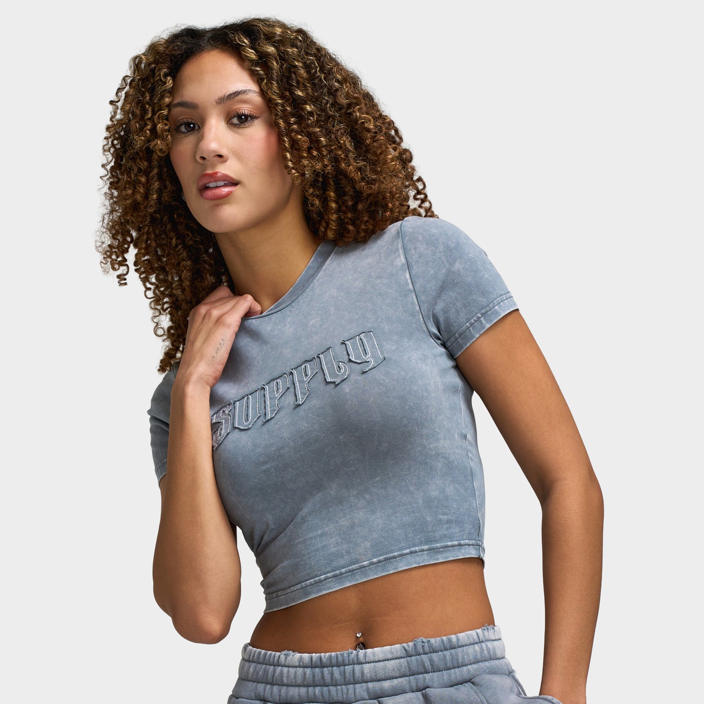 Supply & Demand Women's Raw Slim Tee / Grey Shingles