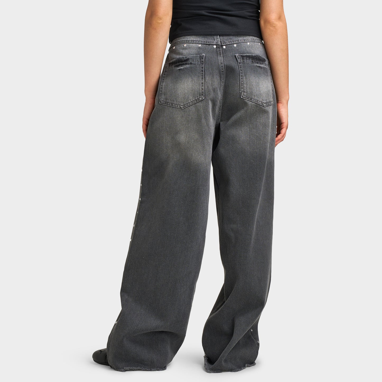 Supply & Demand Stud Jeans Large / Jeans Gris Délavé