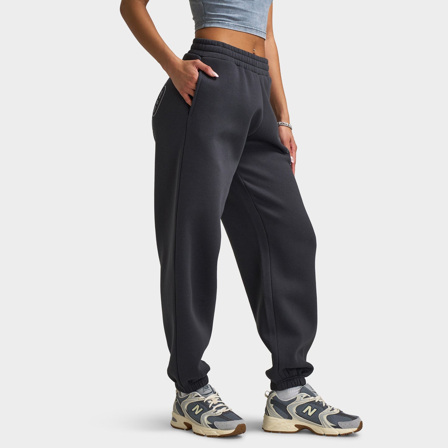 Supply & Demand Jogging pour femmes Noir sable / Pierres strass Keyline
