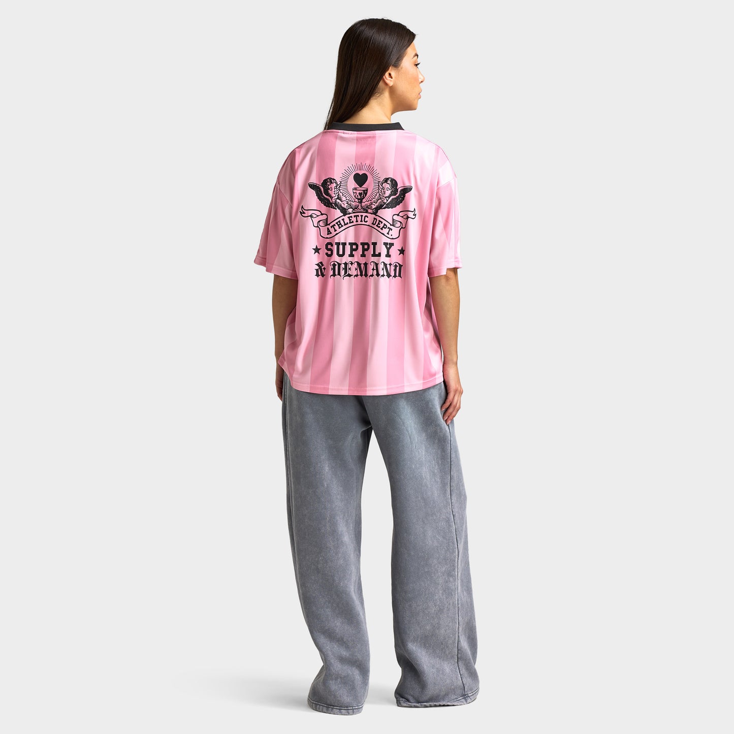 Supply & Demand Dept Footy Top / Sea Pink
