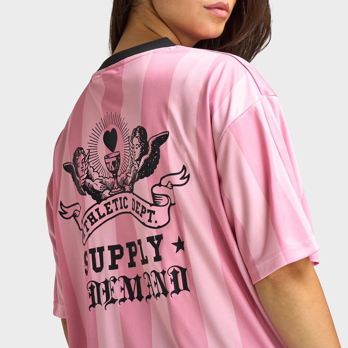 Supply & Demand Dept Footy Top / Sea Pink