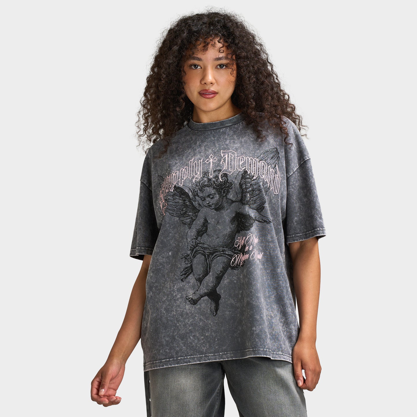 Supply & Demand T-shirt Grange / Gris anthracite