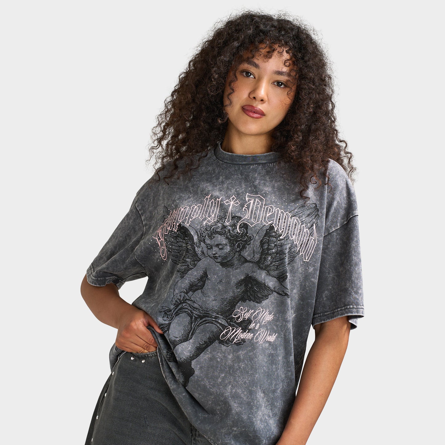Supply & Demand T-shirt Grange / Gris anthracite