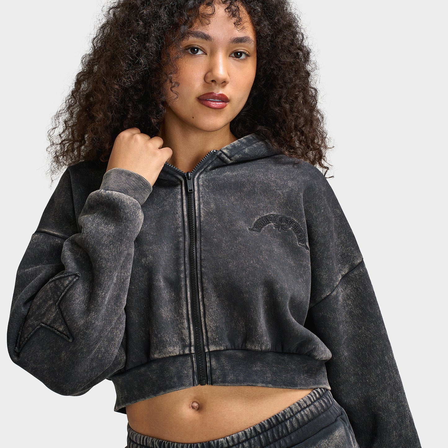 Supply & Demand Star Boxy Full-Zip Hoodie / Washed Charcoal