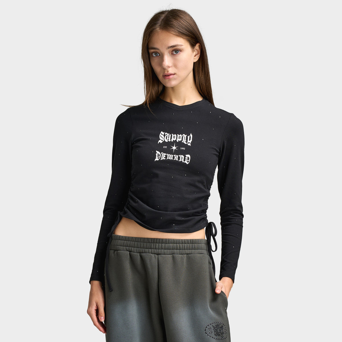 Supply & Demand Women's Sparkles Longsleeve Tee/ Black