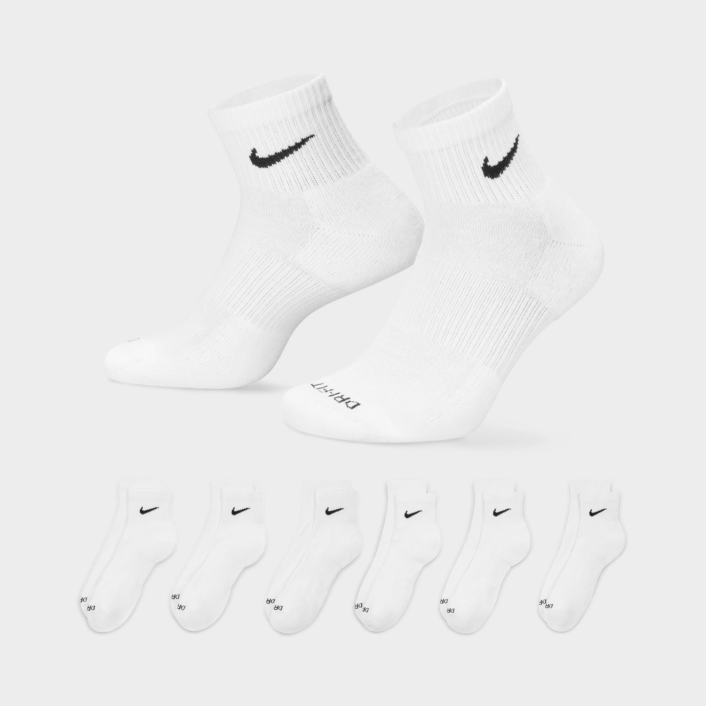 Nike Everyday Plus Cushioned Training Ankle Socks (6 Pack) White / Black