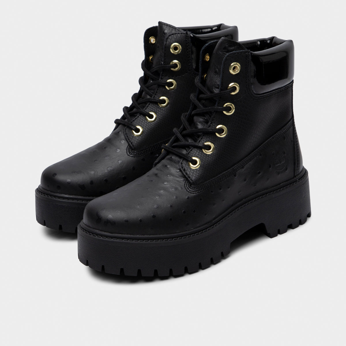 Timberland Women s Stone Street Platform Boot Black Gold