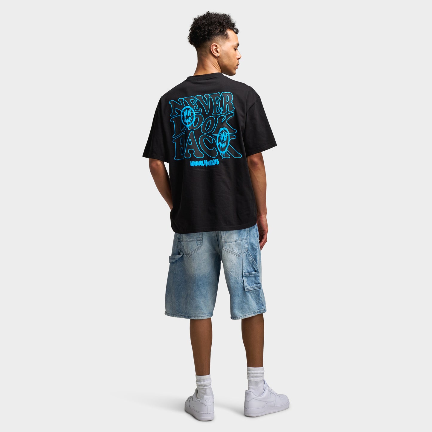 Unlike Humans Hindsight T-Shirt Graphique / Bleu Marine