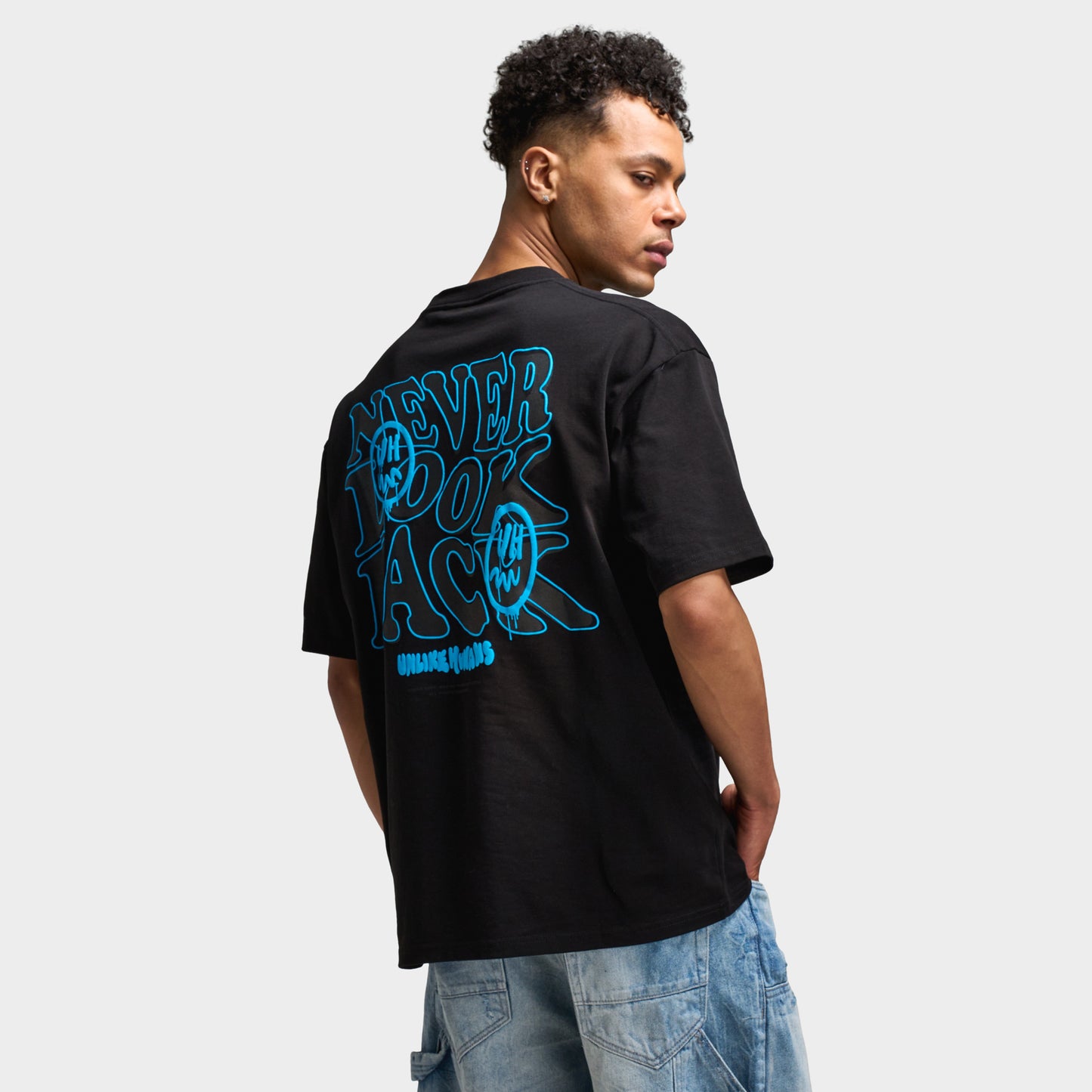 Unlike Humans Hindsight T-Shirt Graphique / Bleu Marine