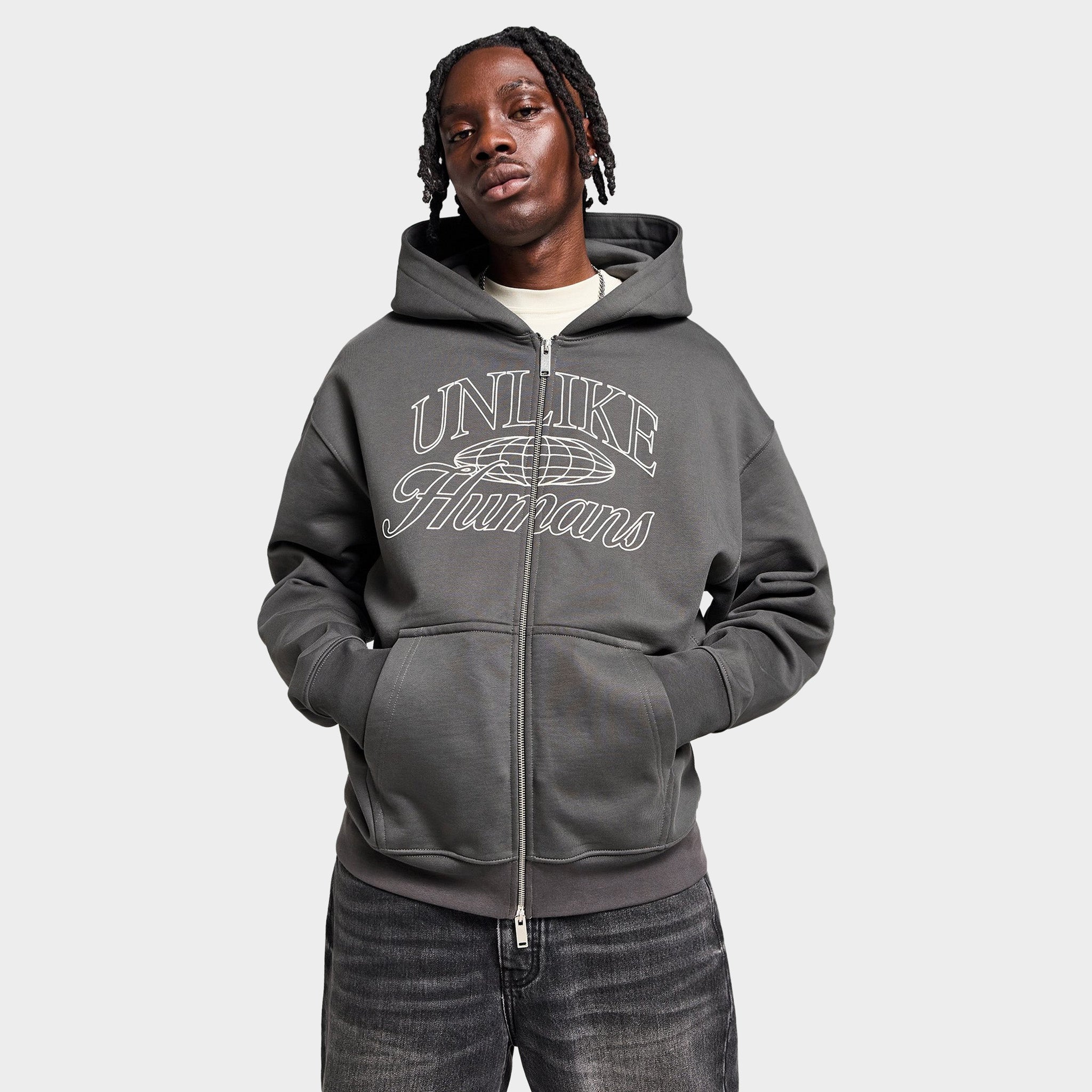 Unlike Humans Inter Full Zip Hoodie / Volcanic Ash – JD Sports