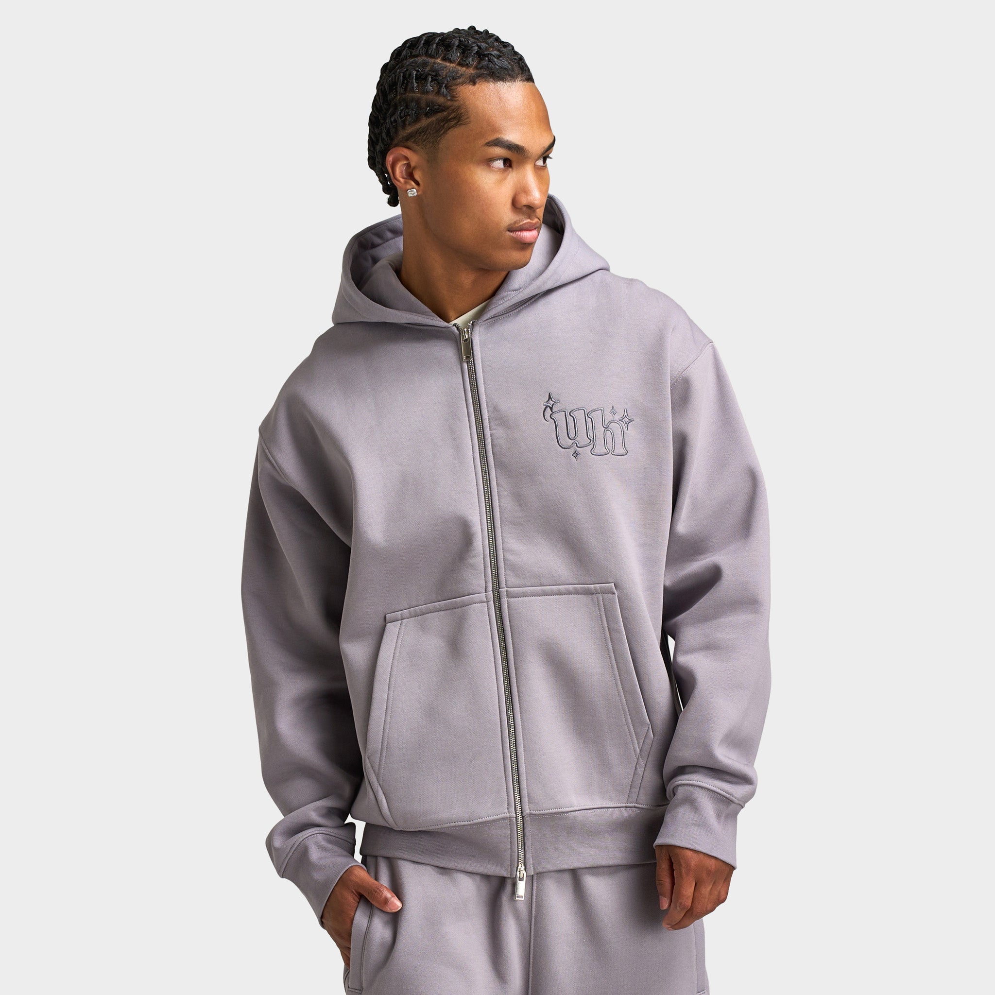 Unlike Humans Romilly Full-Zip Hoodie / Washed Storm Cloud – JD Sports