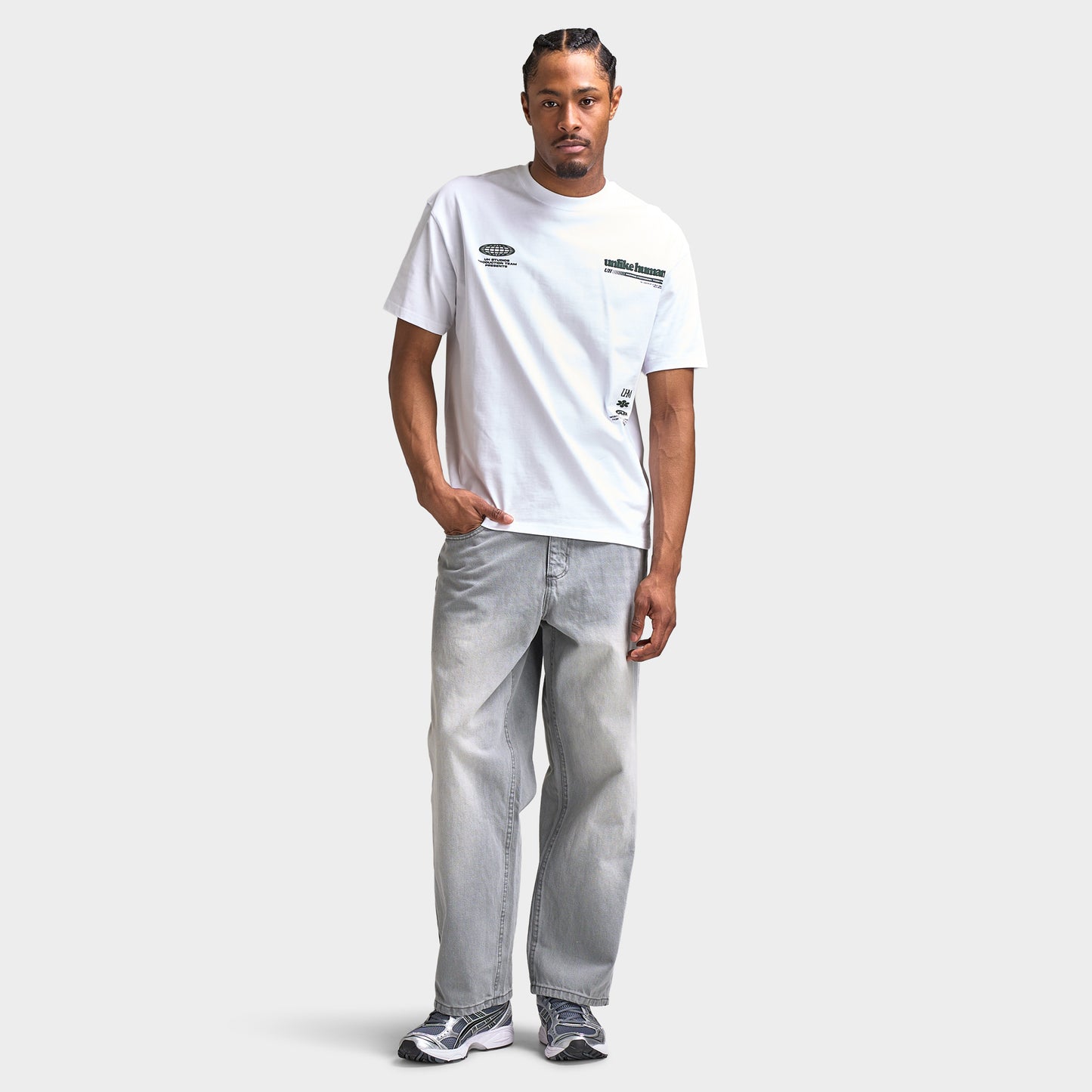 Unlike Humans Helms Jean Grey Wash Denim / Grey