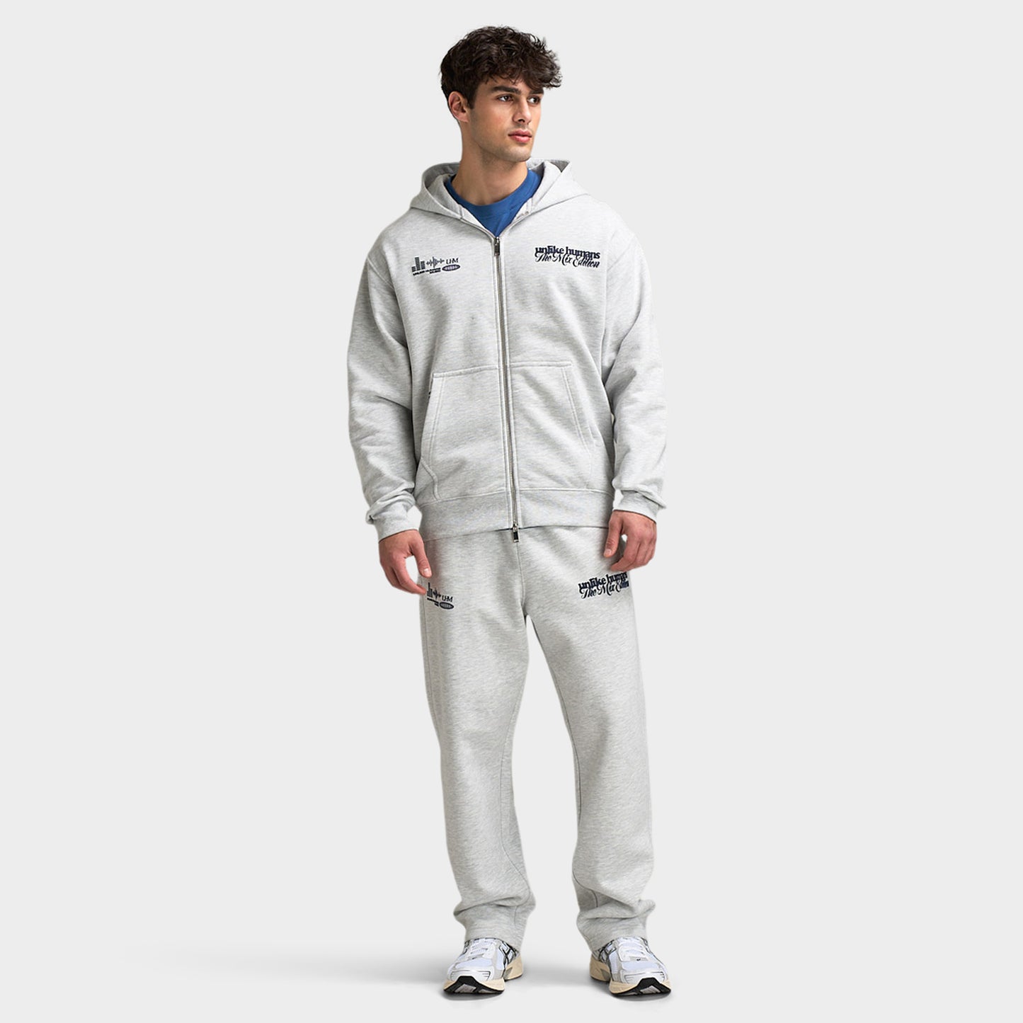 Unlike Humans Mixer Full-Zip Hoodie / Grey Marl