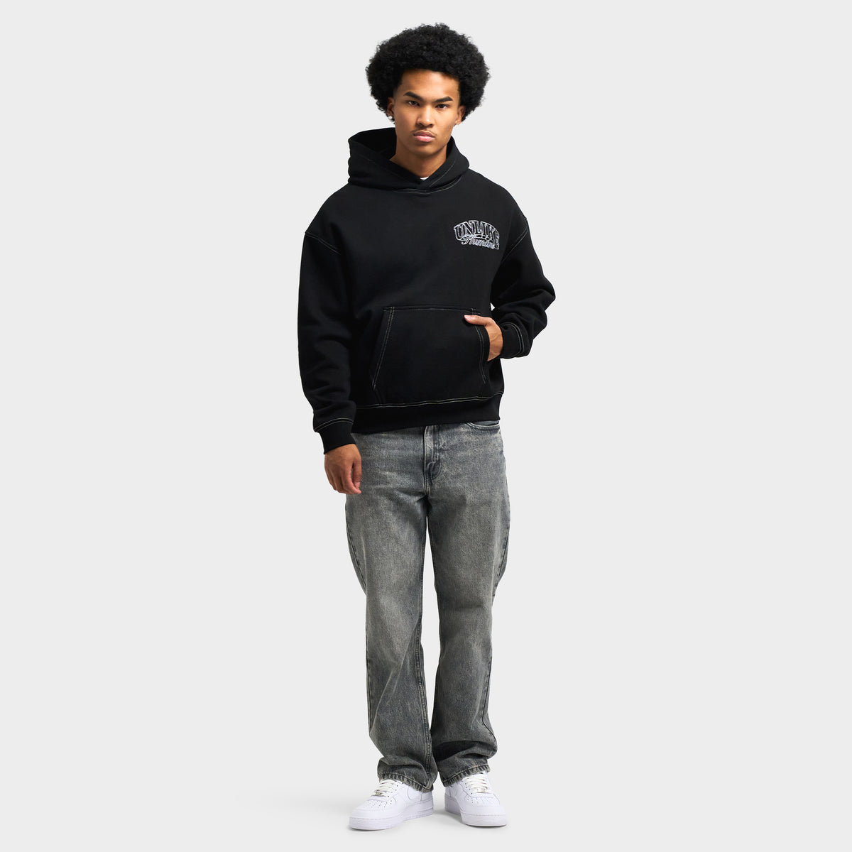 Unlike Humans Whitting 2.0 Full-Zip Hoodie / Black