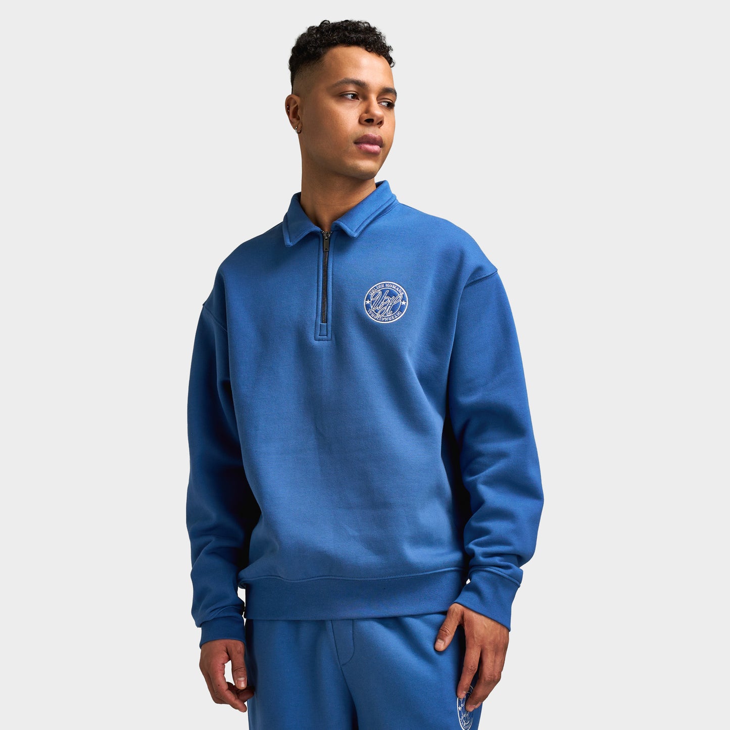 Unlike Humans Polo 1/4 zip Distance / Bleu Marine
