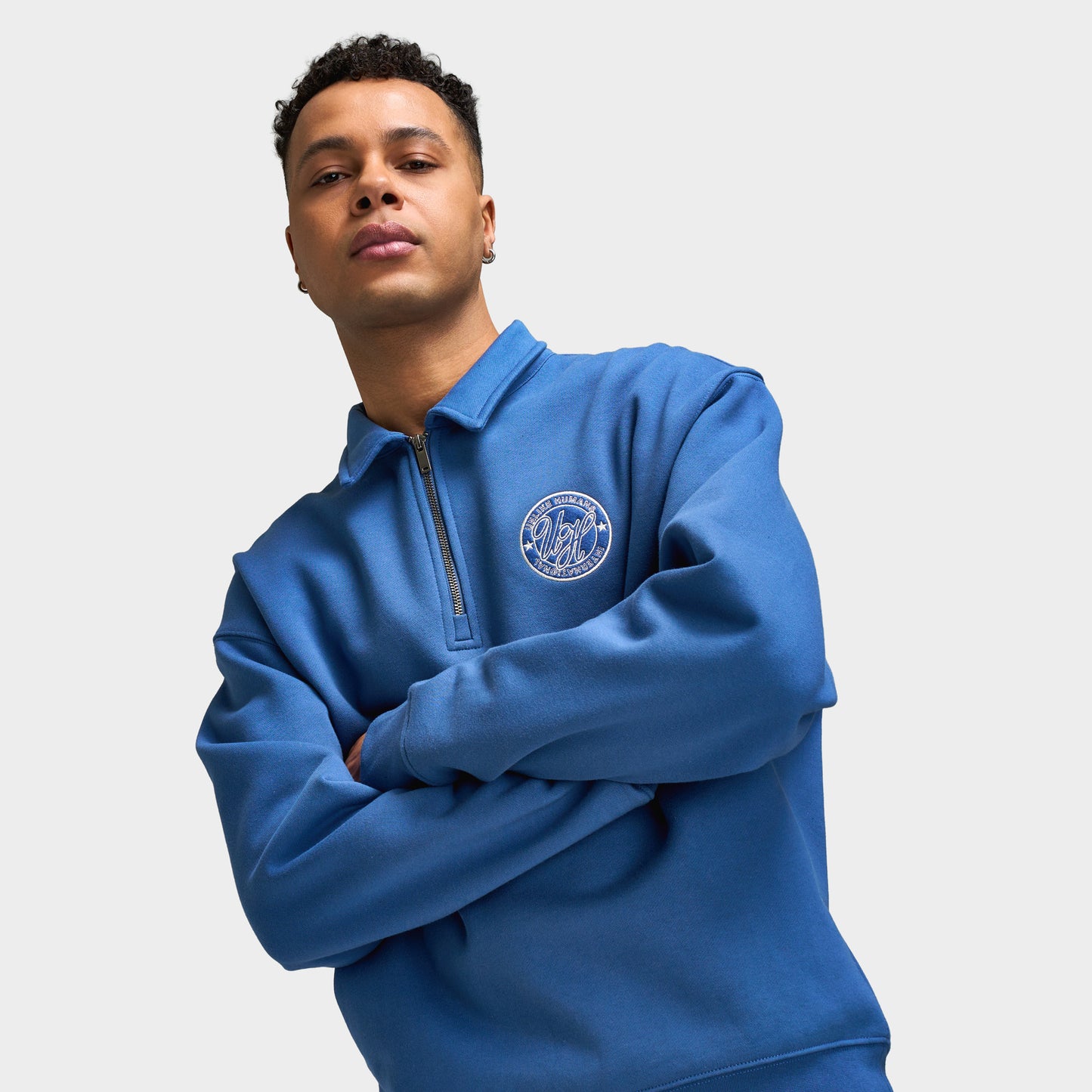 Unlike Humans Polo 1/4 zip Distance / Bleu Marine