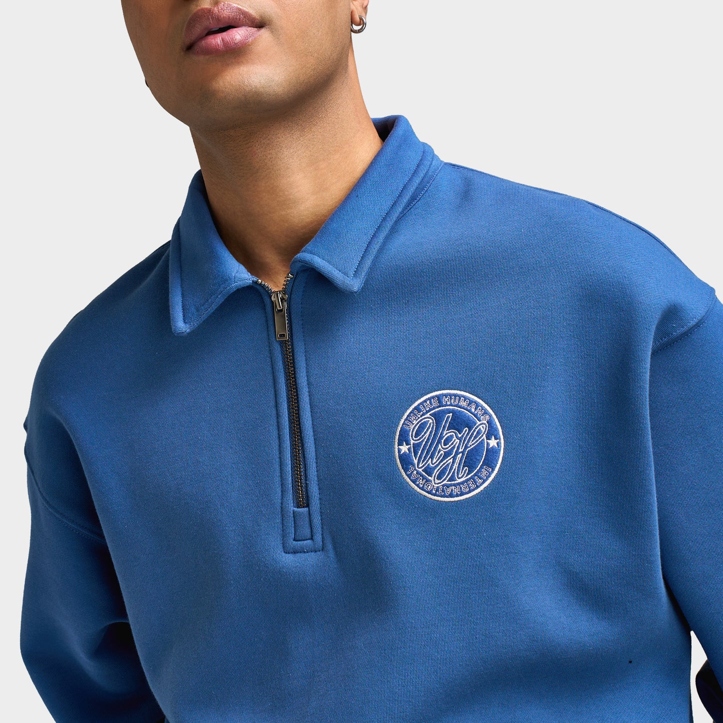 Unlike Humans Polo 1/4 zip Distance / Bleu Marine