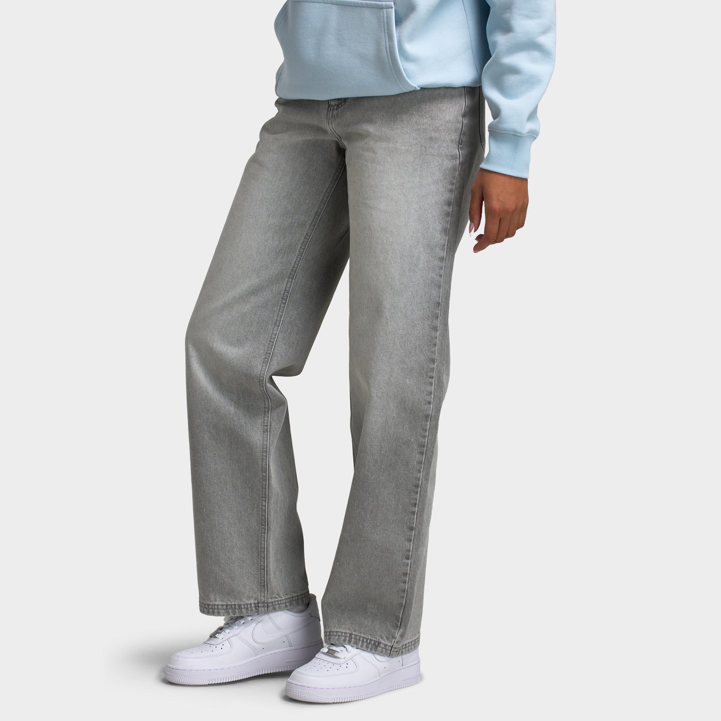 Unlike Humans Femmes Jean taille mi-haute / Délavage gris