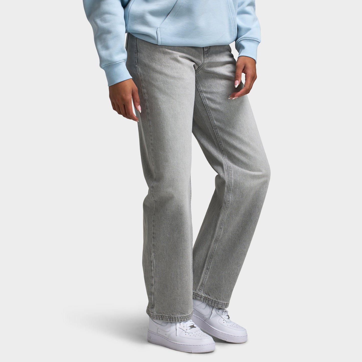 Unlike Humans Femmes Jean taille mi-haute / Délavage gris