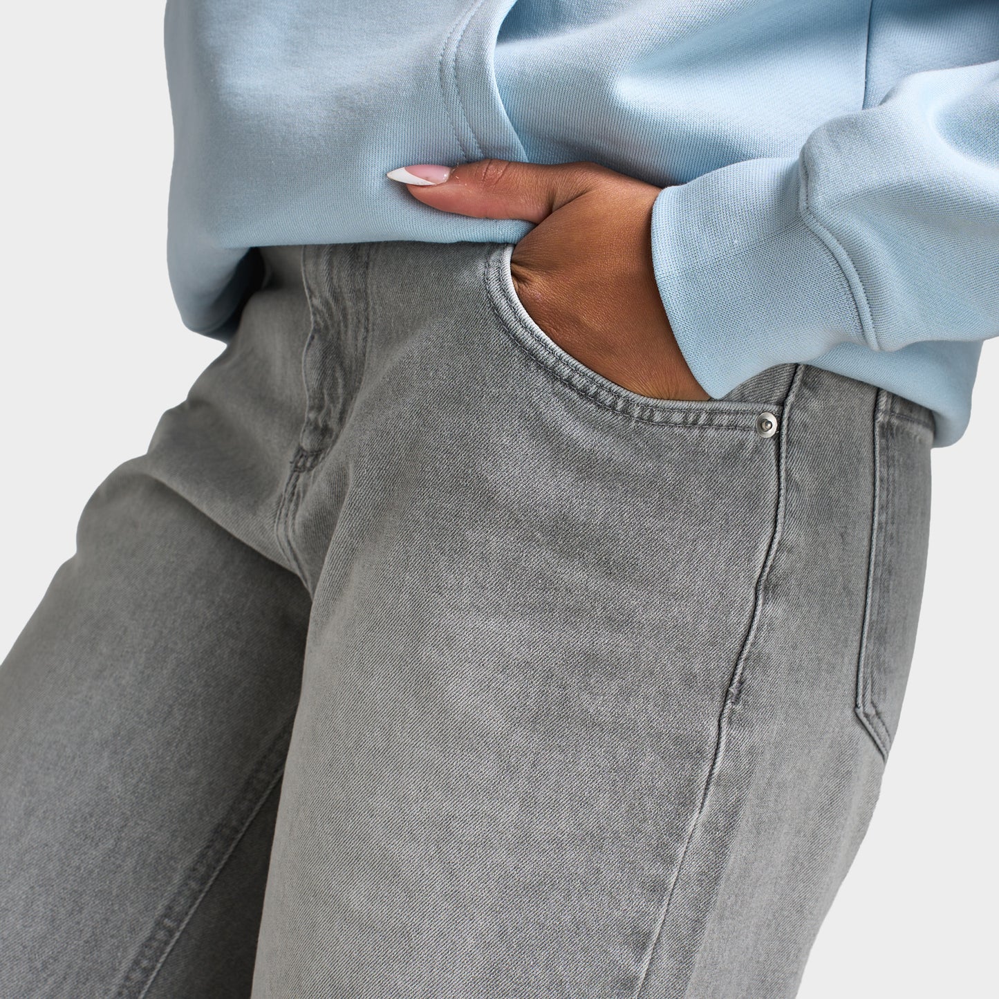 Unlike Humans Femmes Jean taille mi-haute / Délavage gris