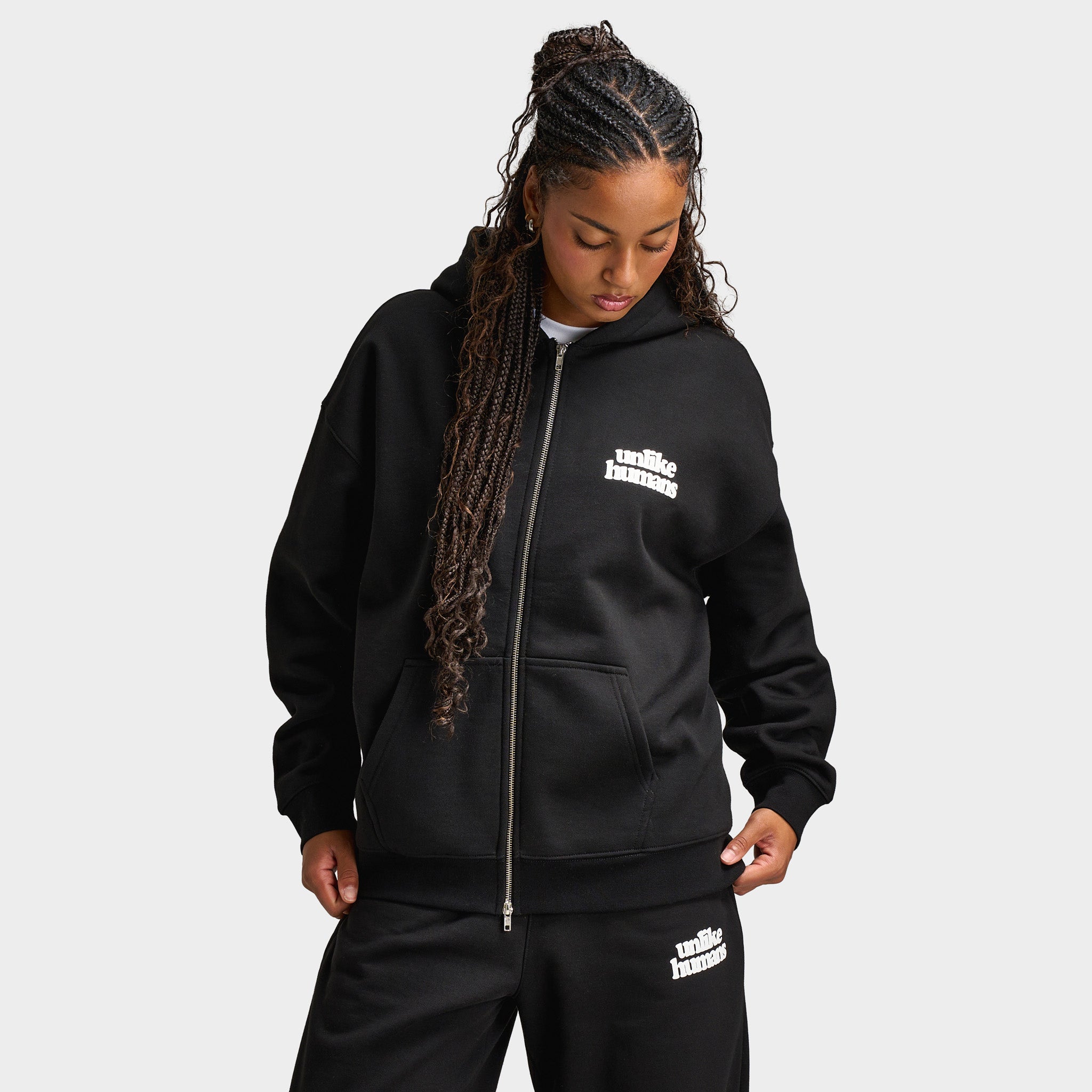 Unlike Humans Women's Bubble Full Zip Hoodie / Black – JD Sports