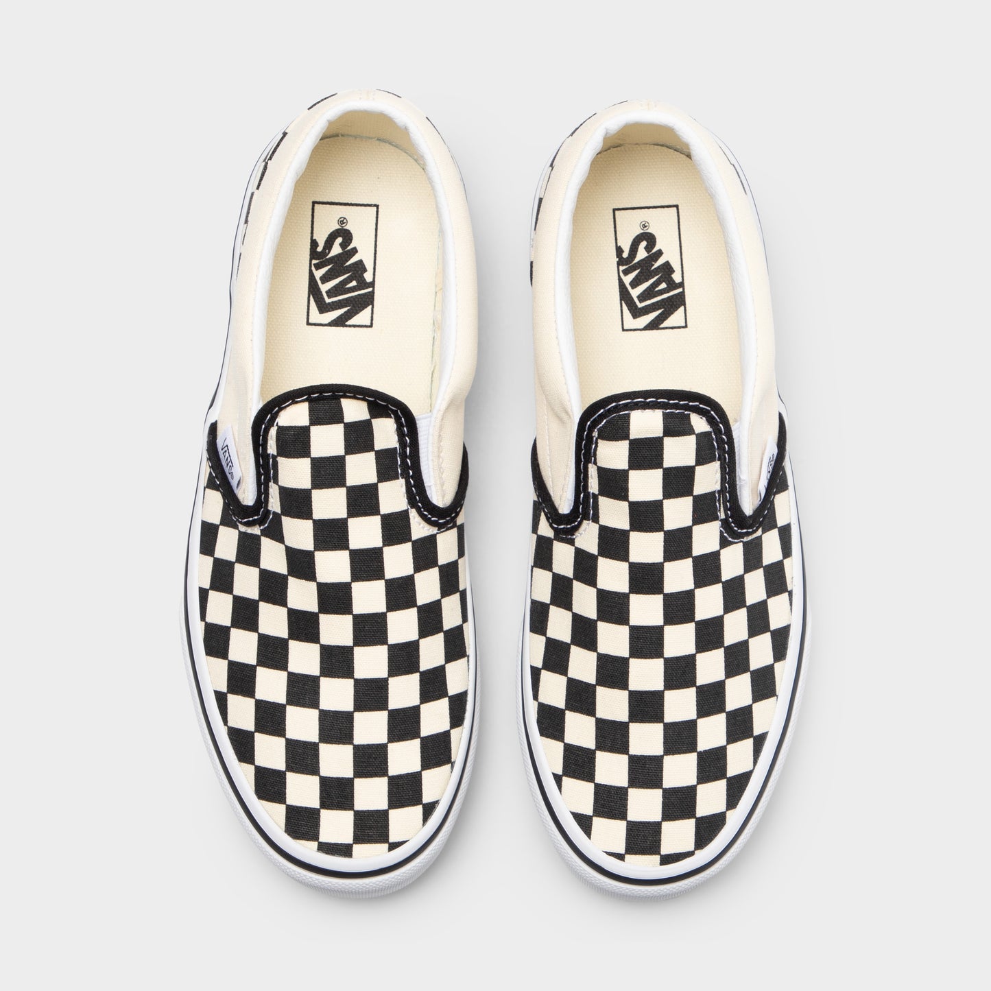 Vans Juniors' Checkerboard Classic Slip-On Black / White