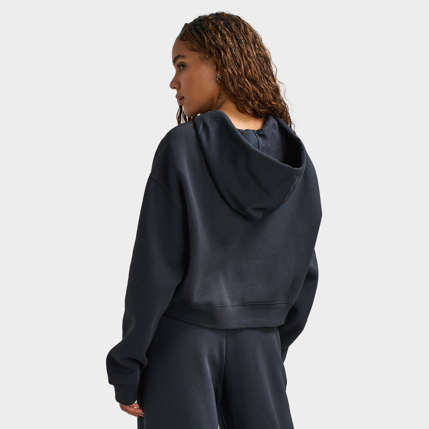 New Balance Chandail à Capuchon Athlétique à Coupe Court Zip Complète / Noir