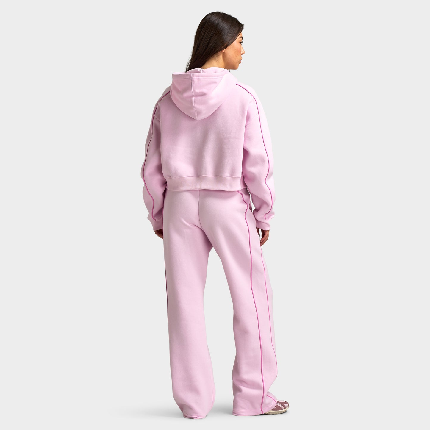 New Balance Women's Piping Full-Zip Hoodie / Light Raspberry
