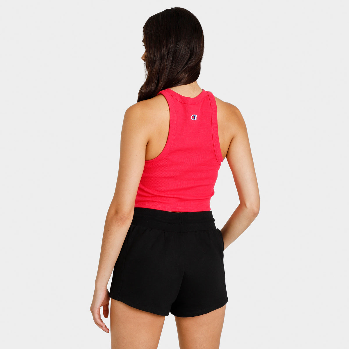 Champion Women s Classic Script Ribbed Tank Top Patrol Red JD