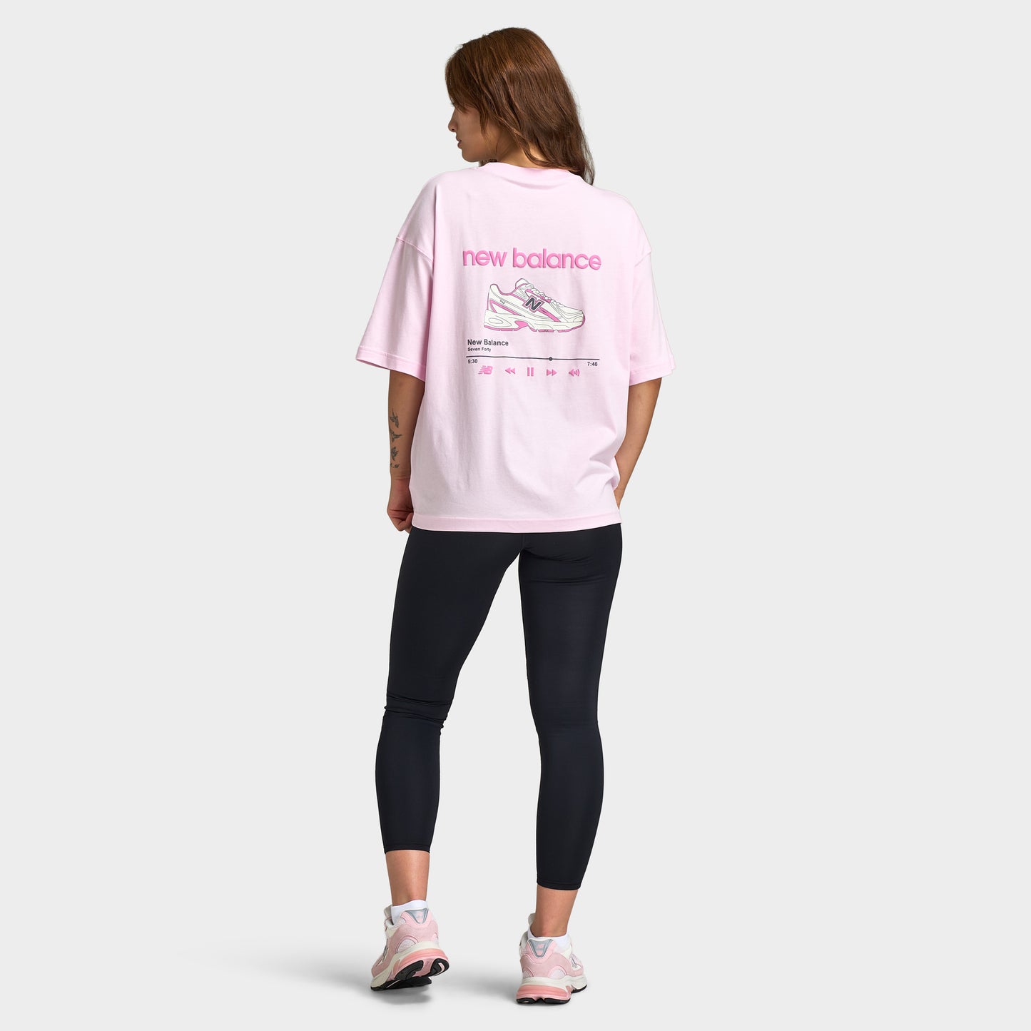 New Balance T-shirt Ample / Framboise Claire
