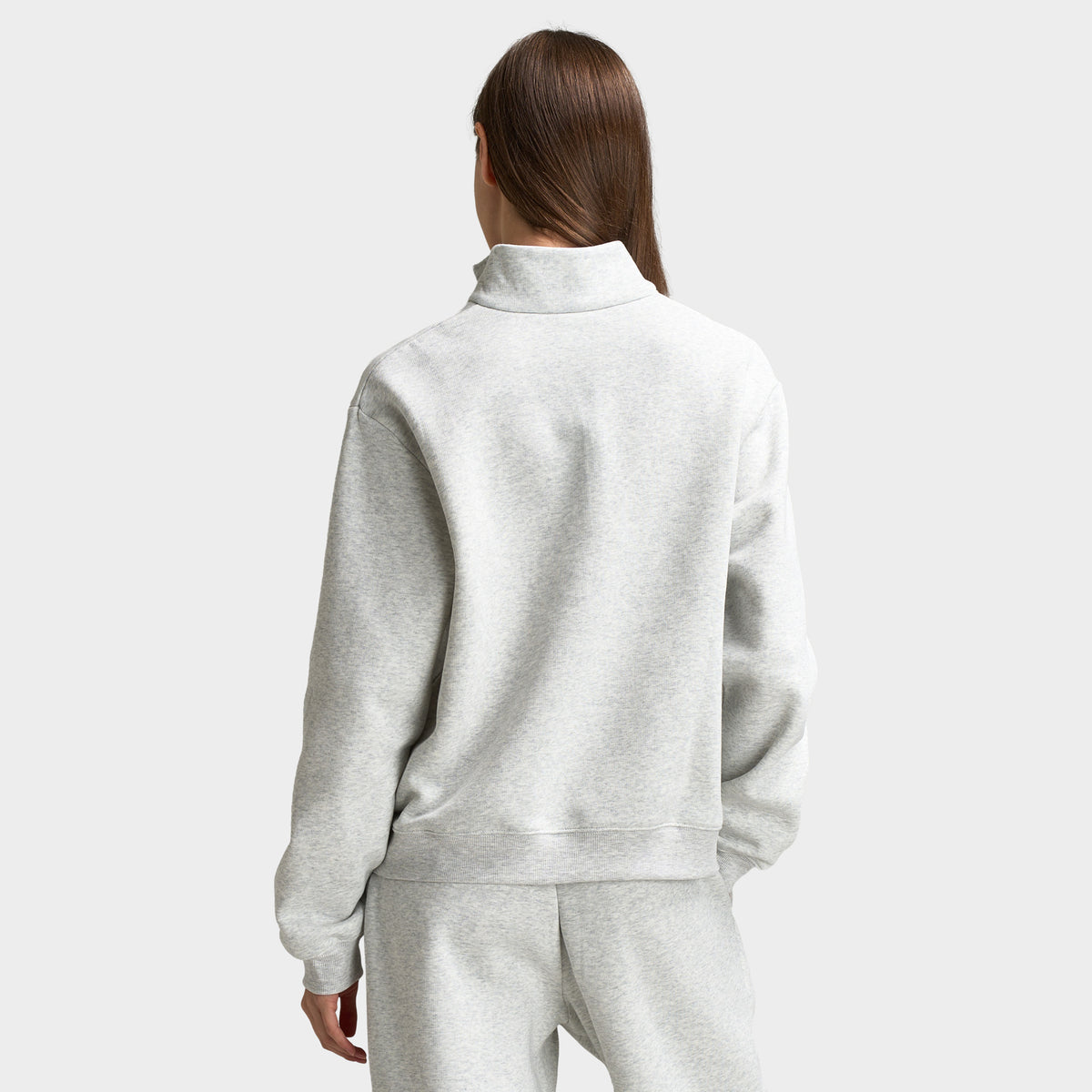 New Balance Universitaire Chandail Quart Zip / Gris Cendré Chiné