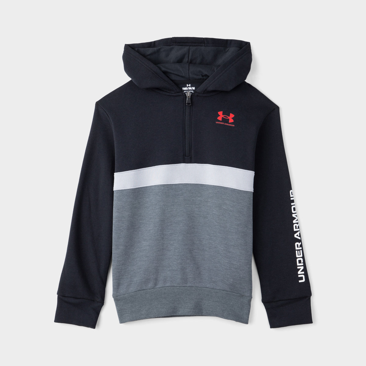 Under Armour Junior Boys JD Fleece Half Zip Hoodie Black Grey