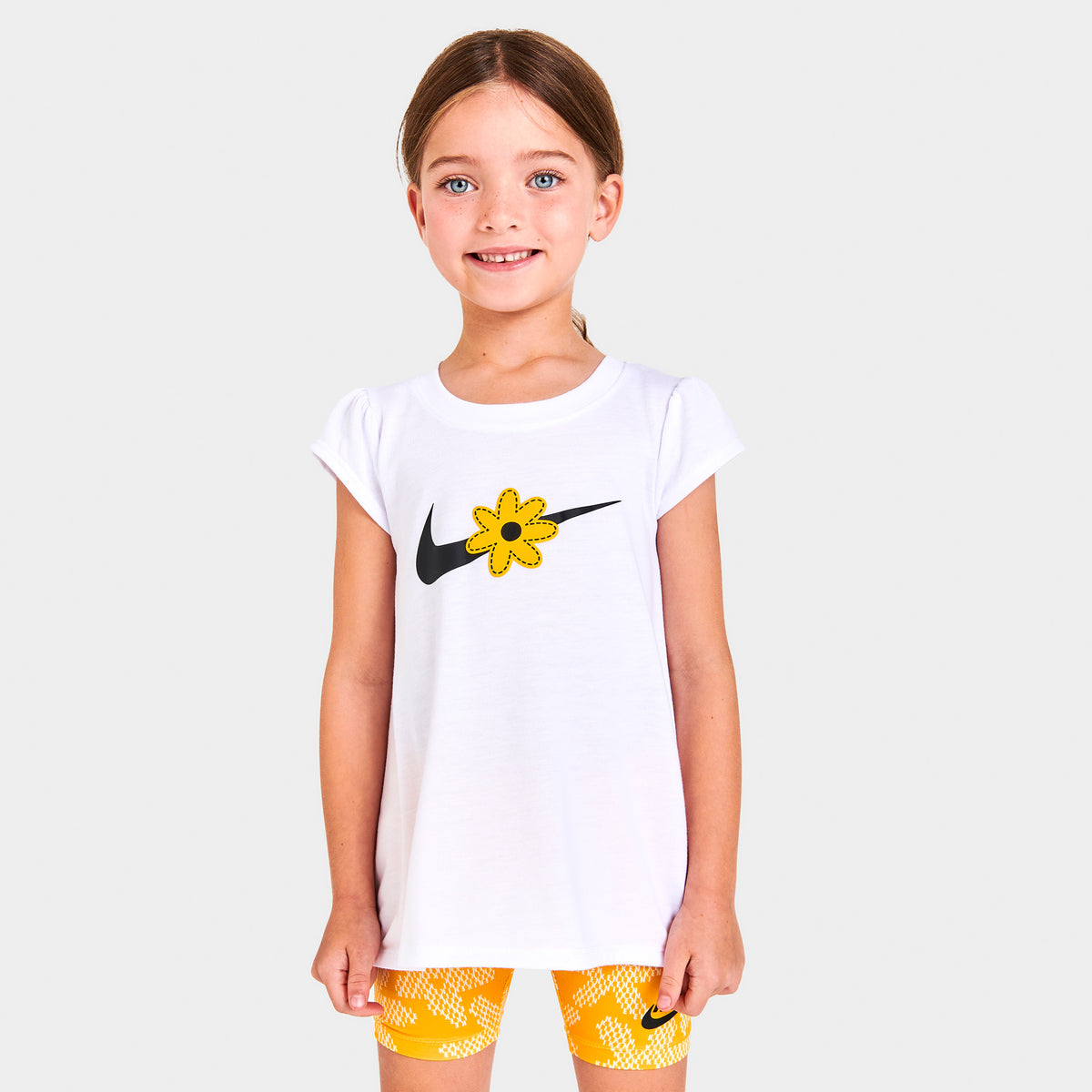 Nike Sportswear Child Girls' Daisy TShirt and Bike Shorts Set White
