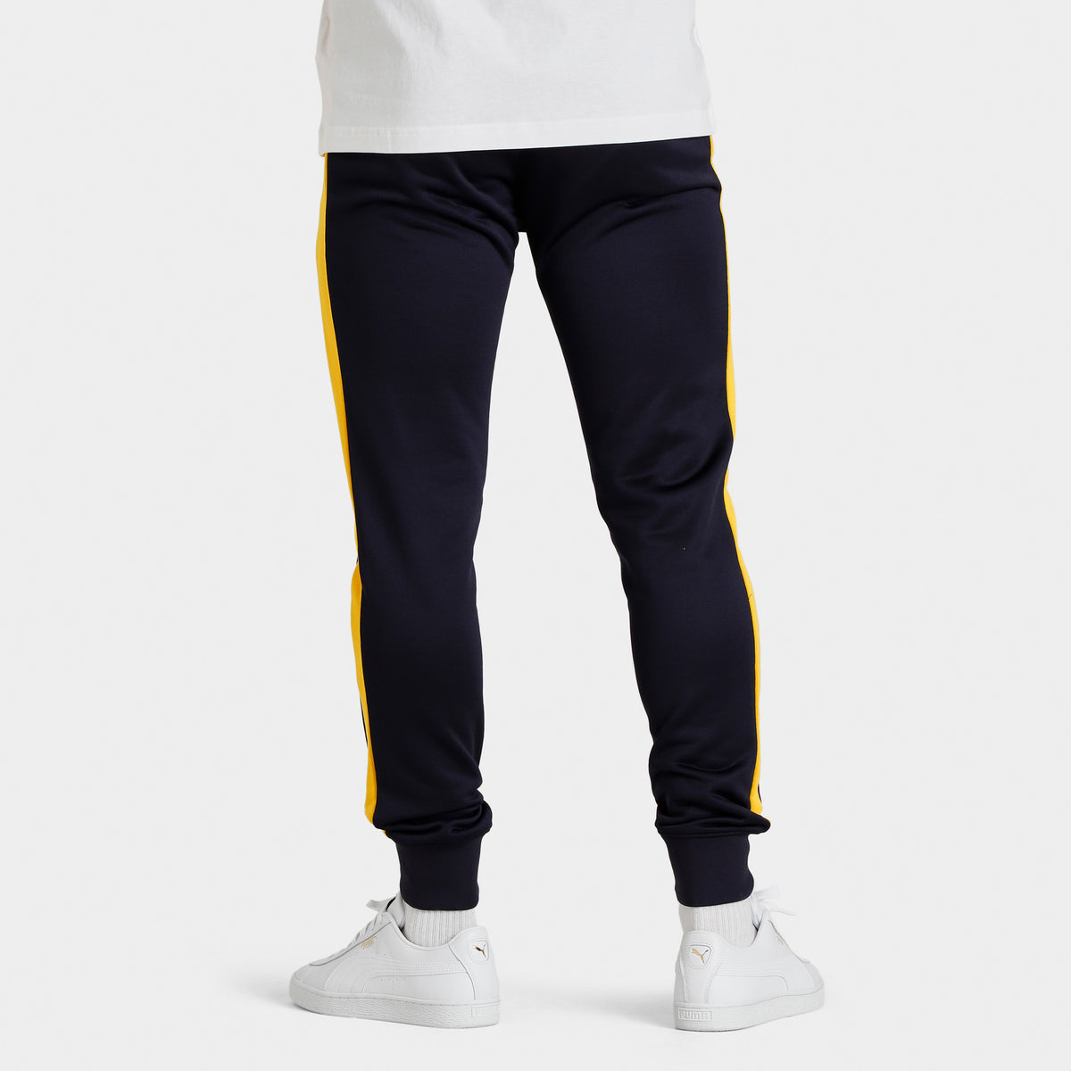 Navy blue and discount yellow track pants