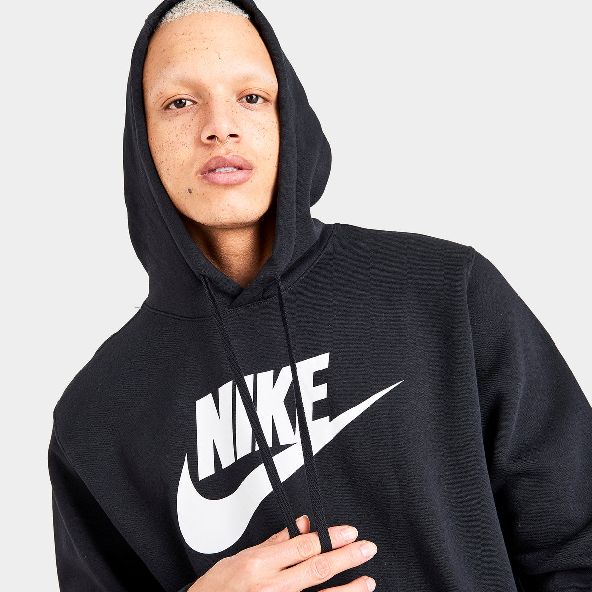 Nike Sportswear Club Fleece Graphic Pullover Hoodie Black / Black