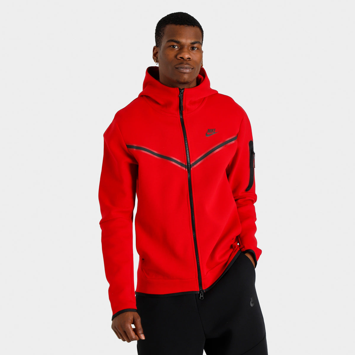 Nike Sportswear Tech Fleece Full Zip Hoodie Windrunner Gym Red Black JD Sports
