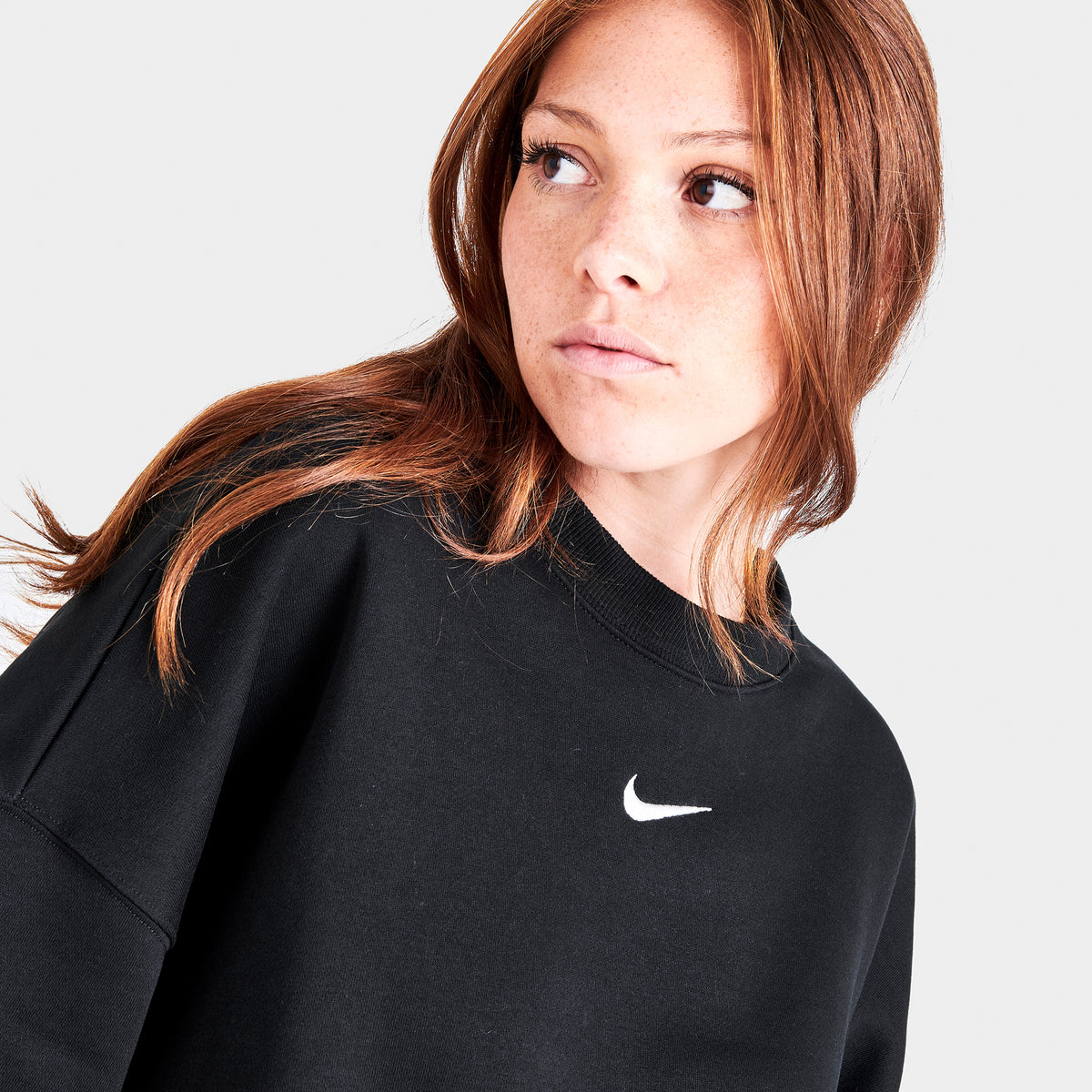 Nike Women's Sportswear Phoenix Fleece Oversized Crew Sail / Black
