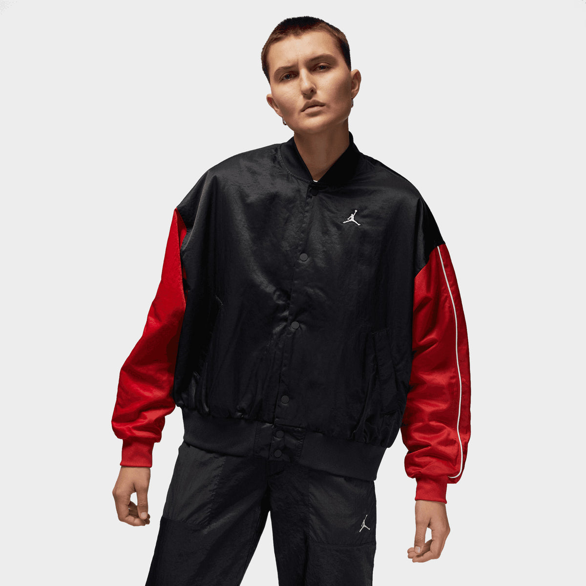 Jordan Women s Flight Renegade Jacket Black Gym Red White JD Sports