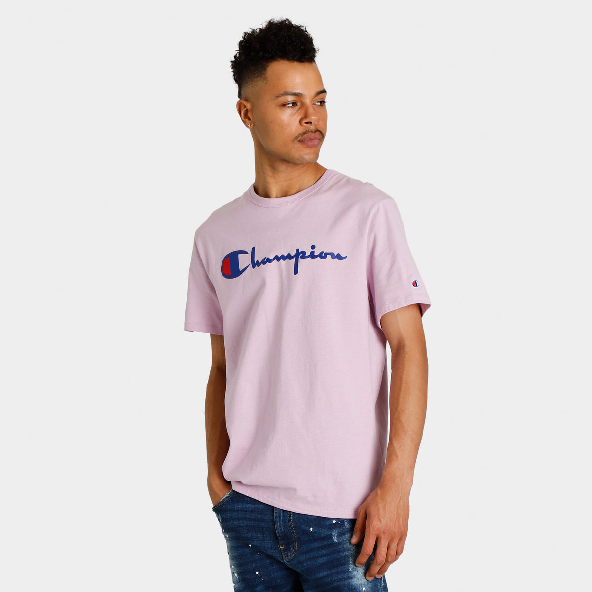 Pink champion clearance shirt men