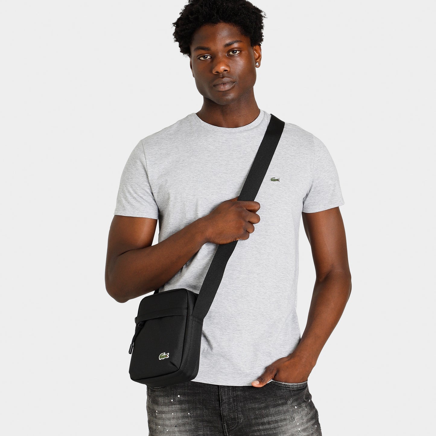 Sac Lacoste Zip Crossbody / Noir