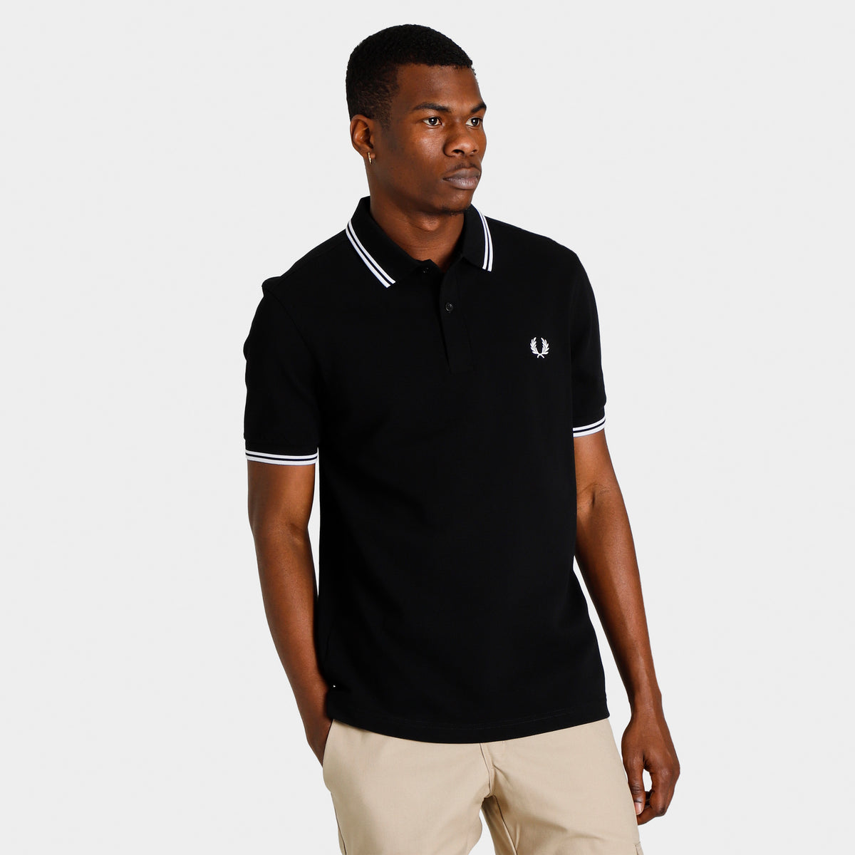 Fred Perry Twin Tipped Polo Shirt Black Black M