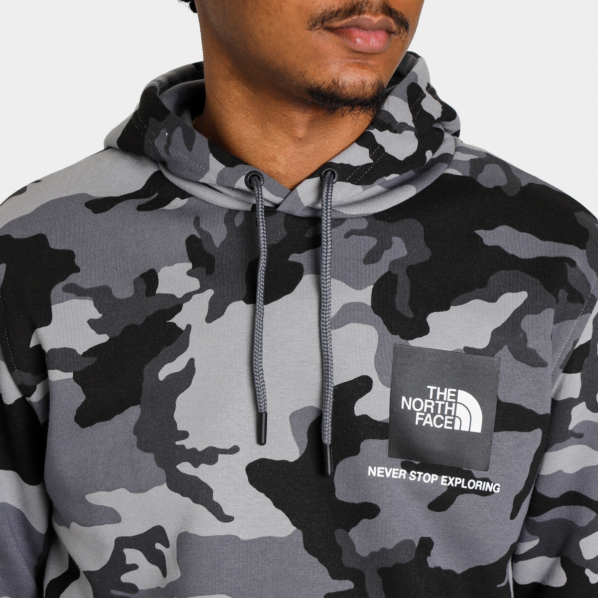 The North Face Fine Box Pullover Hoodie Midgrey Woodland Camo