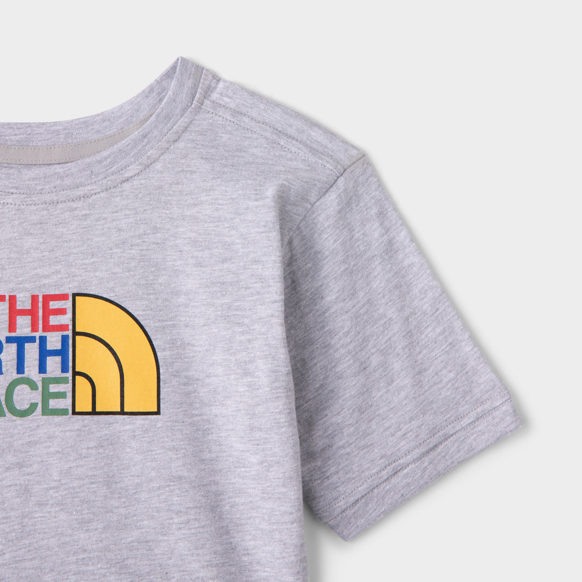 The North Face Childrens' Cotton Summer Set Light Grey Heather / Black  Tossed Logo Grid Print