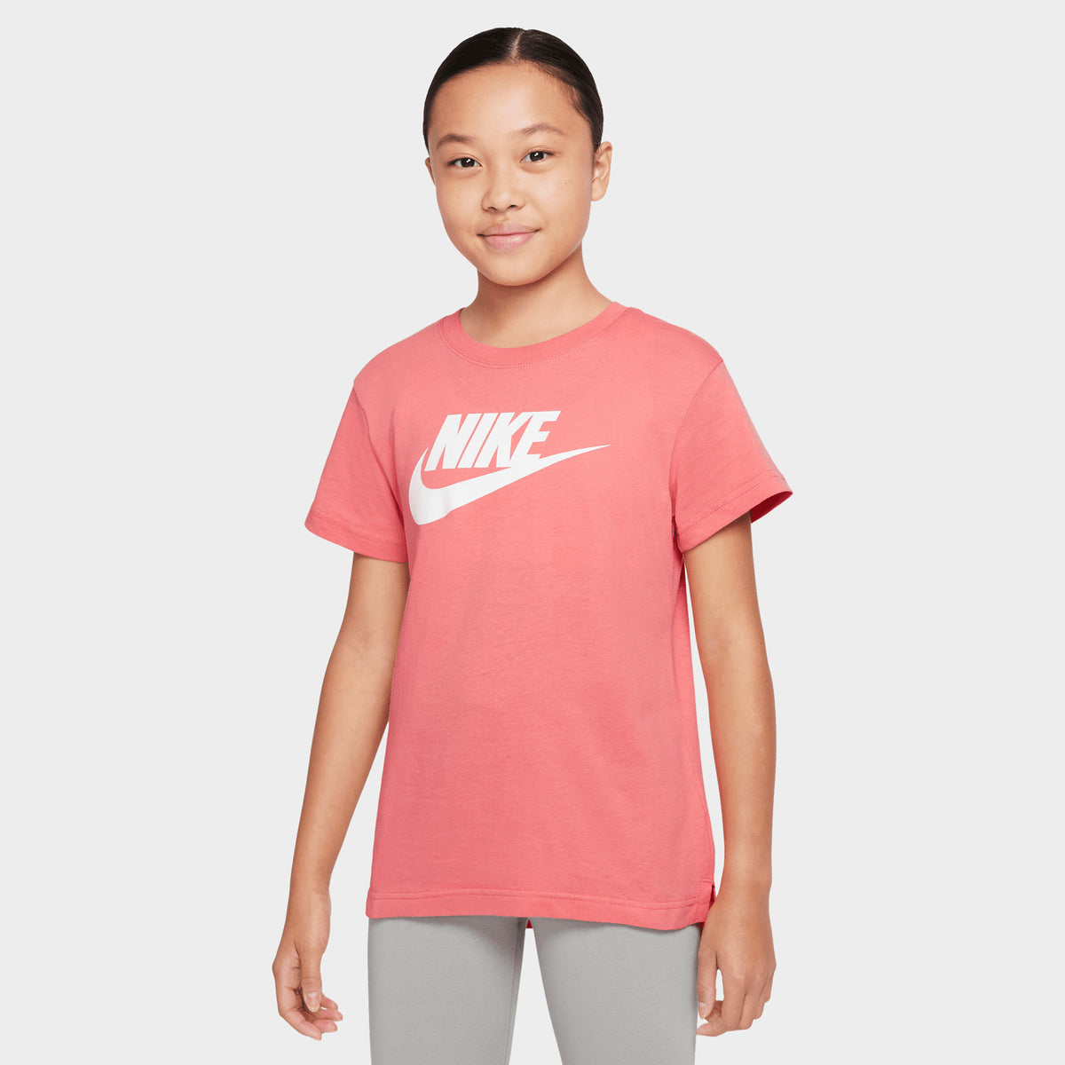 Nike Junior Girls Sportswear T shirt Pink Salt White