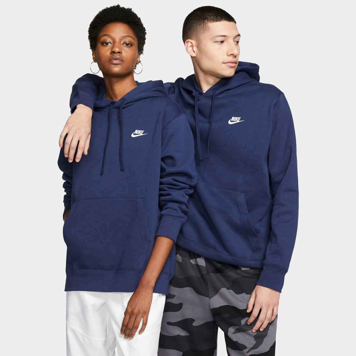 Nike Sportswear Club Fleece Pullover Hoodie Midnight Navy Midnight Navy White