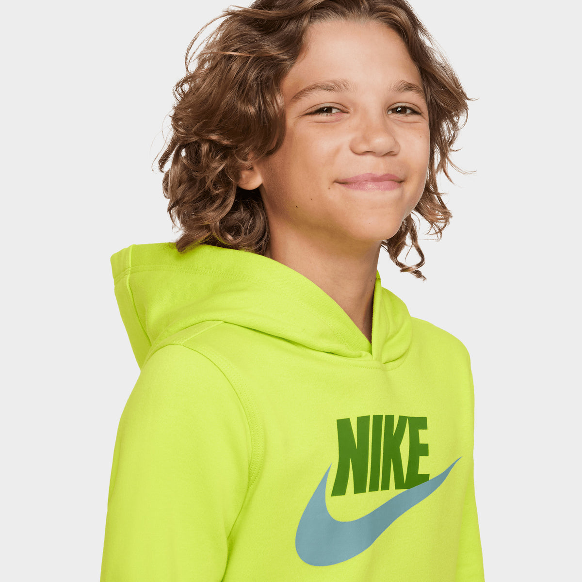 Neon green top hoodie nike